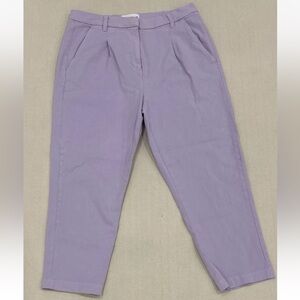 Current Elliot cropped pants relaxed pleated front business casual purple sz 28